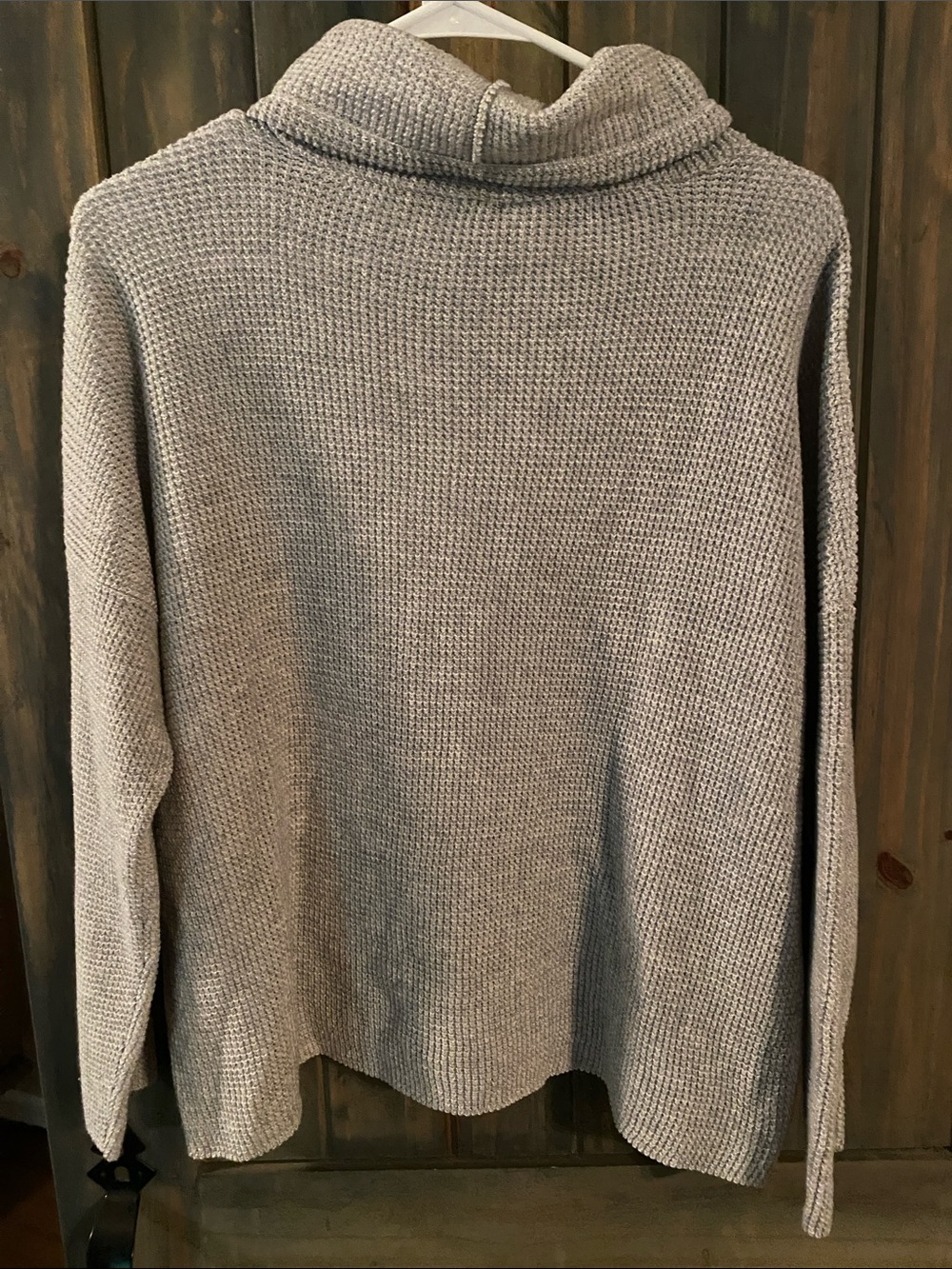 Eileen Fisher Light Gray Turtleneck Drawstring Sweater - Picture 5 of 5